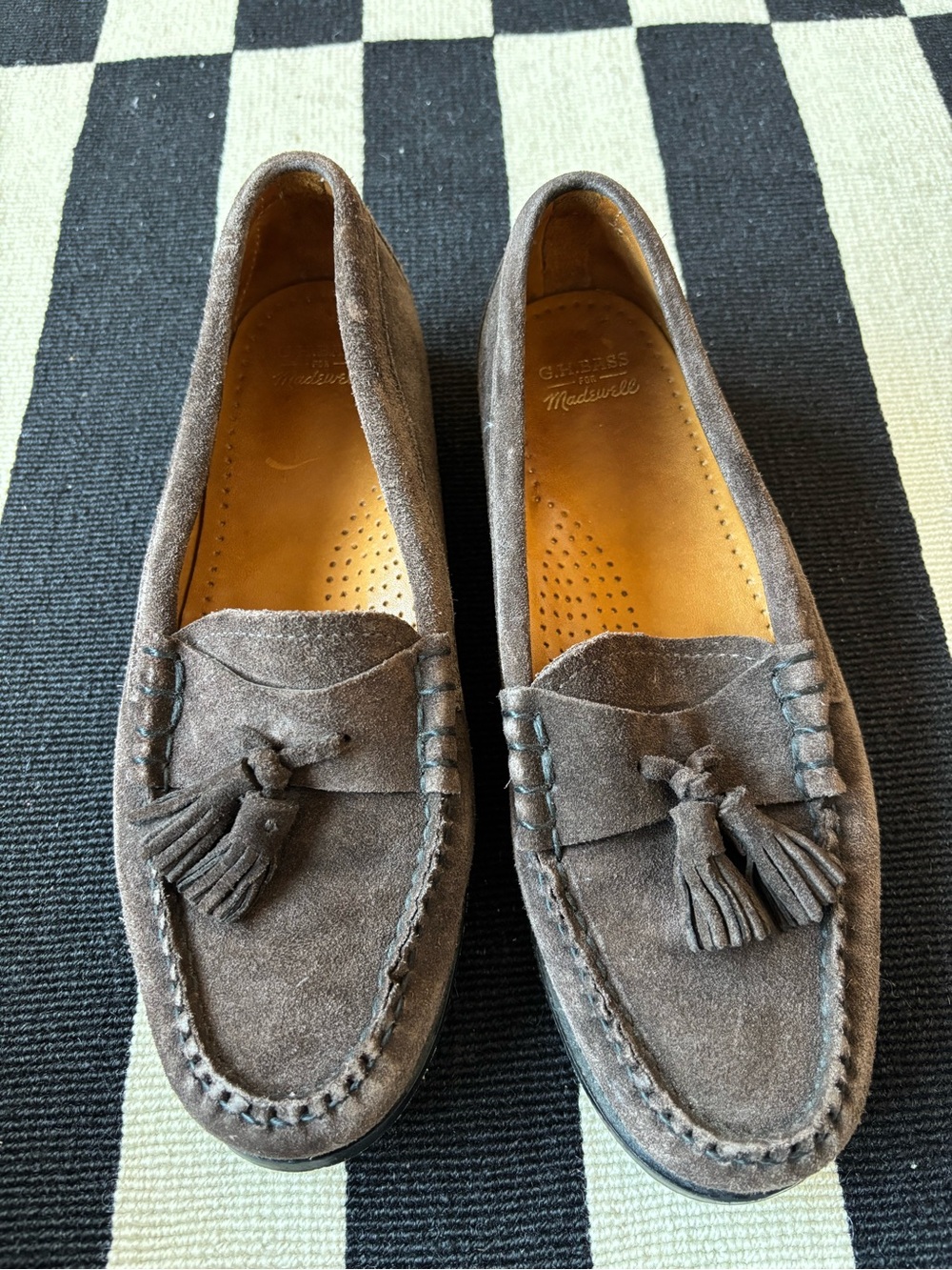 GH Bass for Madewell Brown Suede Tassel Loafers
